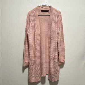 Vero Moda Cardigan L pink chunky knit with pockets